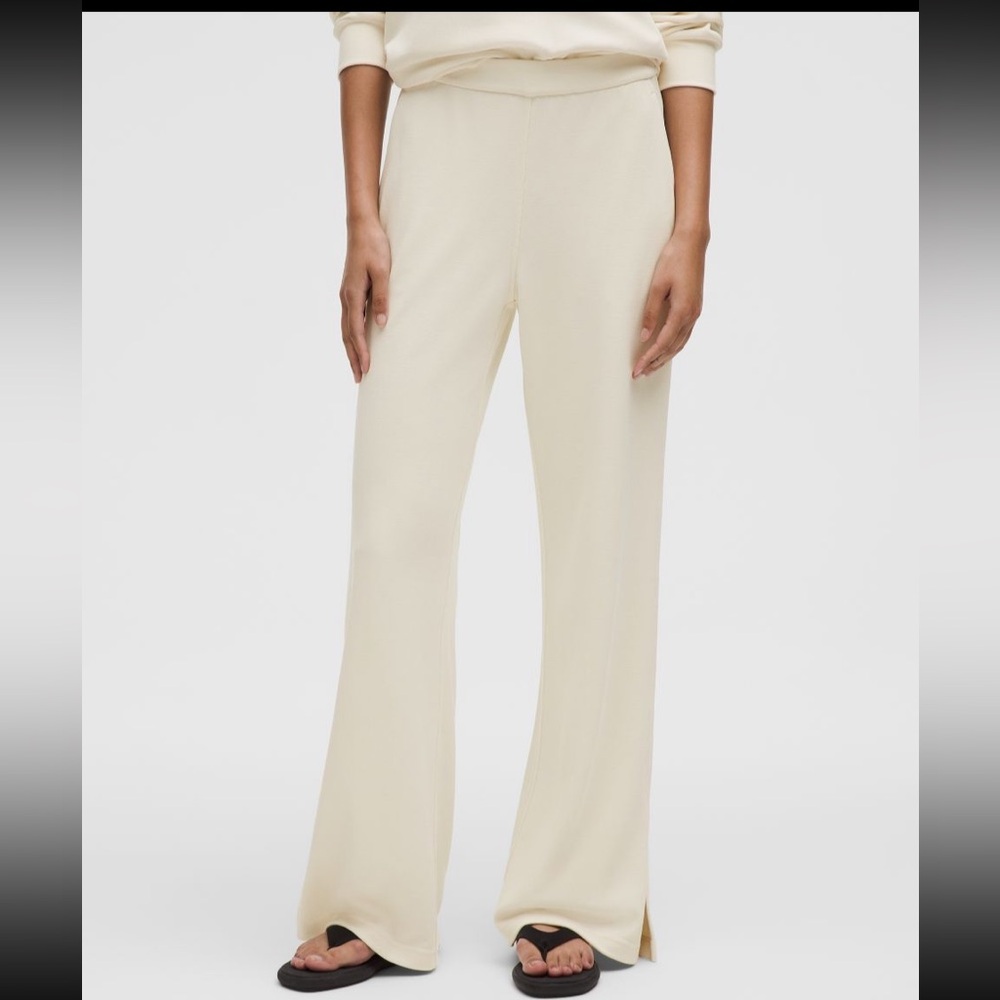 lululemon athletica Softstreme High-Rise Wide-Leg Pique Pant in Cream
